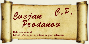 Cvejan Prodanov vizit kartica